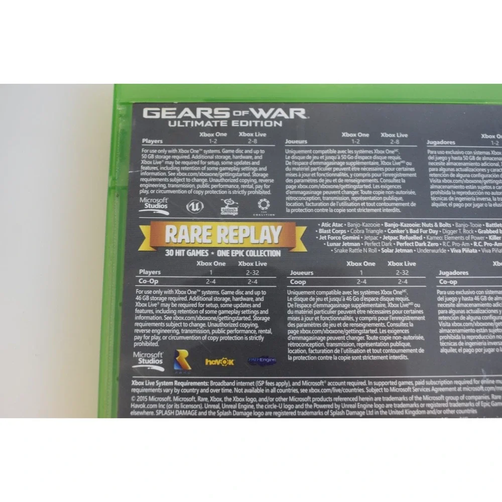 Gears of War Ultimate Edition and Rare Replay Bundle Xbox One 2 Disc